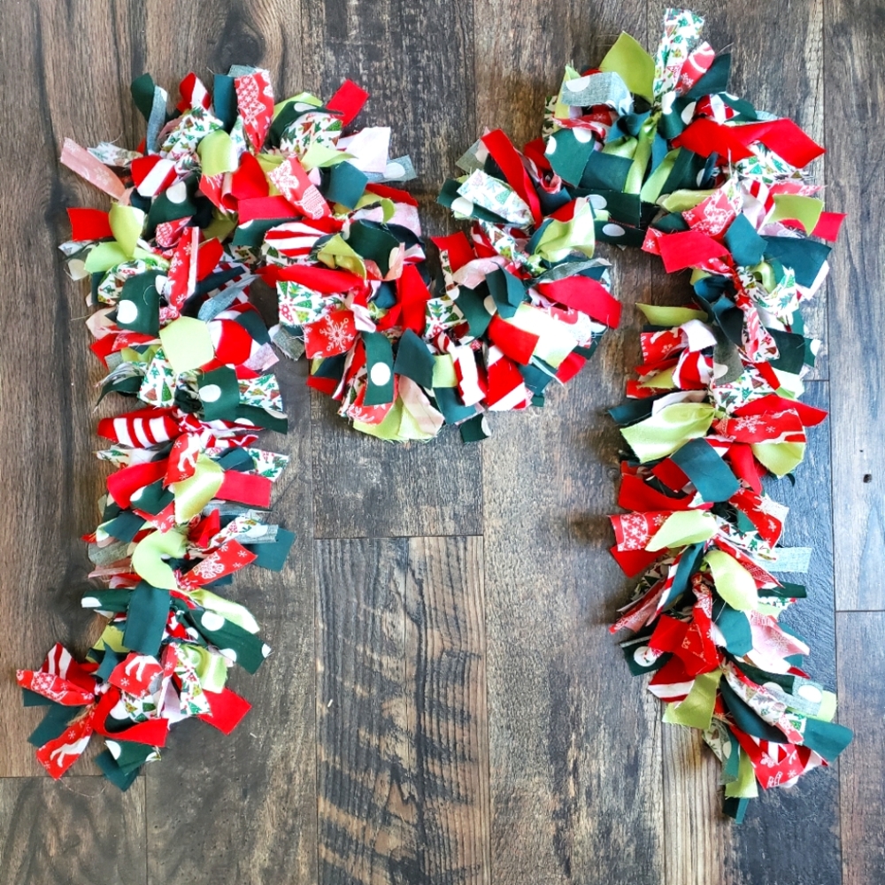 Handmade Christmas rag garland
